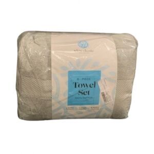 8pcs Luxury Silver Bath Towel Set - Combed Cotton Hotel Collection: Silver NWT